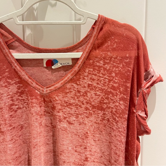 Free People Beach Keep Me Oversized Burnout Tee in Red / Burgundy (XS) - Picture 6 of 8